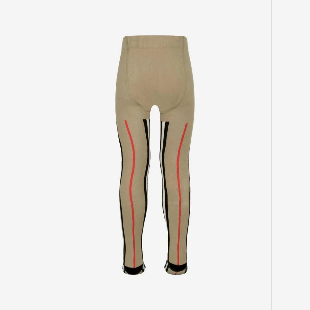 NEW! Burberry Kids Beige Icon Stripe Tights Size 8Y